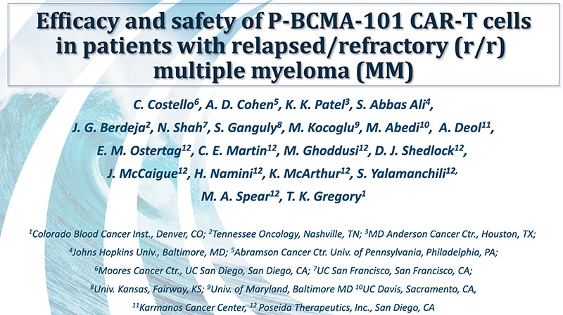 Efficacy and Safety of P-BCMA-101 CAR-T Cells in Patients with Relapsed/Refractory (r/r) Multiple Myeloma (MM) - profile